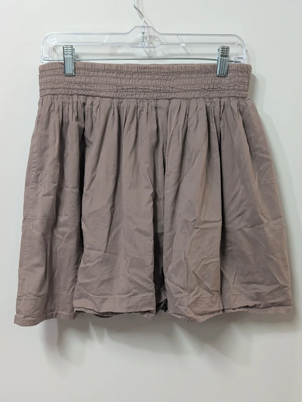 Banana Republic Brown Cotton Smocked-Waist A-Line Mini Skirt Petite Small